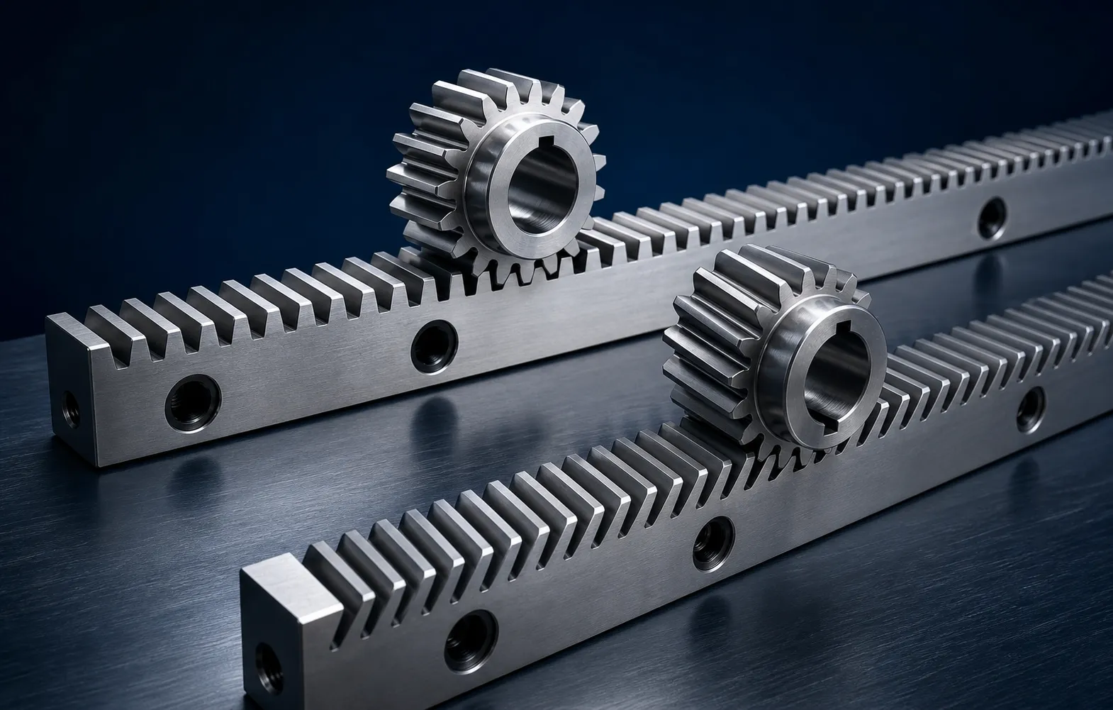 Custom straight gear rack with matched pinion for industrial linear motion