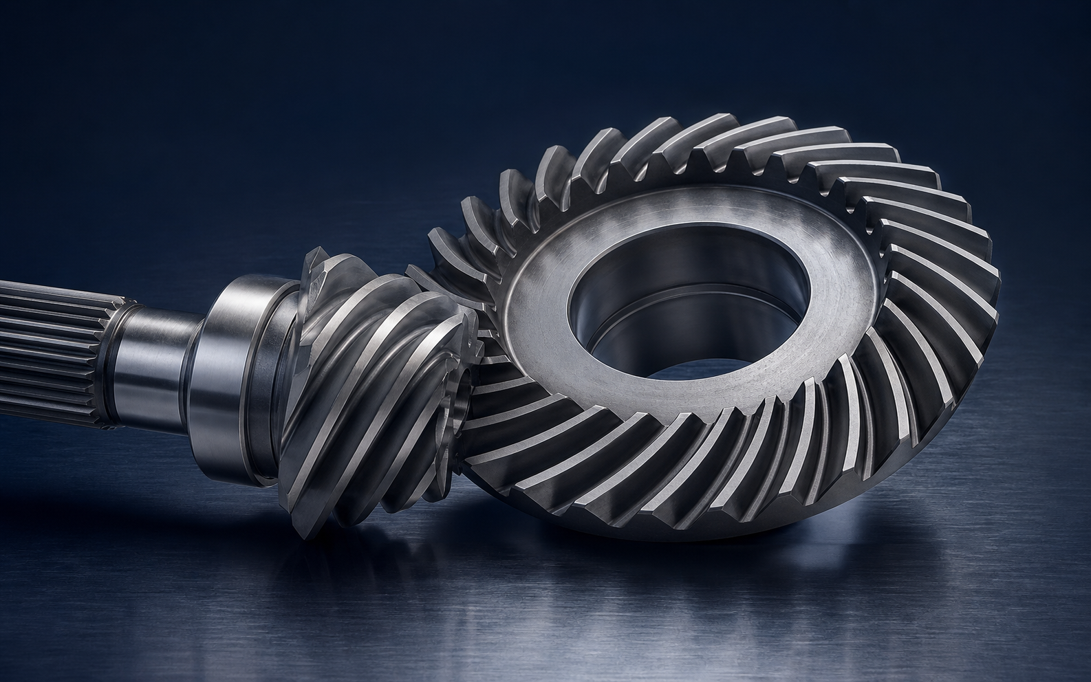 Matched spiral bevel gear and pinion pair for right-angle transmission