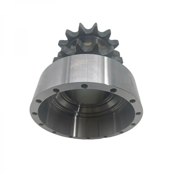 Heavy machinery bevel pinion with integral mounting shank