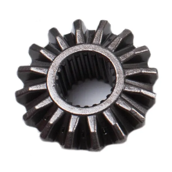 Case-hardened differential bevel side gear with internal spline